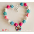 Frozen Inspired Princess Elsa and Anna Chunky Necklace for Children (ZD-3756)